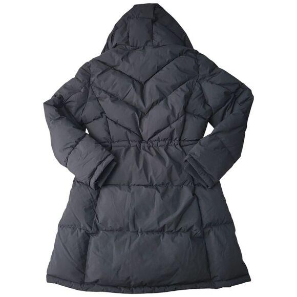 DKNY Women's Long Puffer Removable Hood Banded Cuffs Jacket - Black - Picture 2 of 3